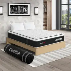 PULLMAN - Colchon Con Basecama Queen Firme Resortes Pullpack 190 x 160