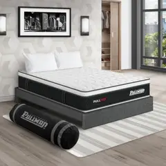 PULLMAN - Colchon Con Basecama Queen Firme Resortes Pullpack 190 x 160