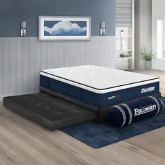 PULLMAN - Cama 140X190 Medio Resortes Pocket Encajonados En Espuma Nido 190 x 140