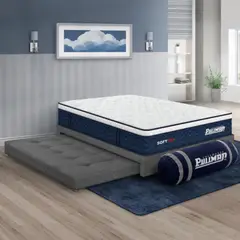 PULLMAN - Cama 140X190 Medio Resortes Pocket Encajonados En Espuma Nido 190 x 140