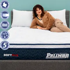 PULLMAN - Colchon Semidoble Firmeza Suave Resortes Pocket SOFTPACK 120 cm x 190 cm