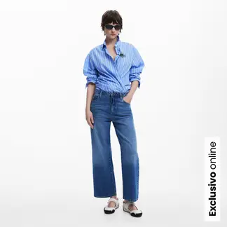 DESIGUAL - Camisa Mujer de Rayas Manga larga de Algodón