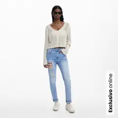 DESIGUAL - Cardigan Mujer Tejido de Algodón