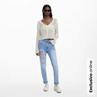 DESIGUAL - Cardigan Mujer Tejido de Algodón