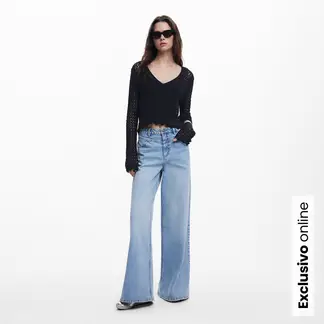 DESIGUAL - Cardigan Mujer Tejido de Algodón