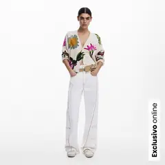 DESIGUAL - Saco Mujer con Estampado de Algodón