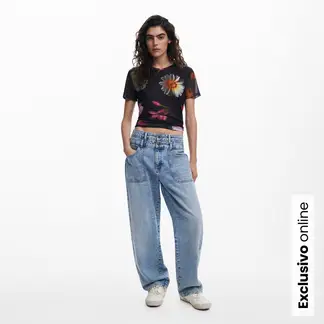 DESIGUAL - Camiseta Mujer con Estampado Manga corta
