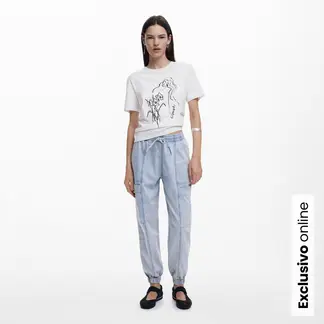 DESIGUAL - Camiseta Mujer con Estampado Manga corta de Algodón