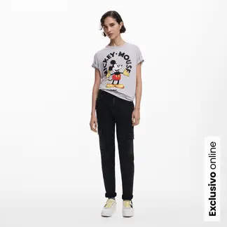 DESIGUAL - Camiseta Mujer con Estampado Manga corta de Algodón