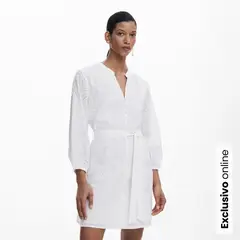 DESIGUAL - Vestido Mujer Corto con Ojalillo de Algodón