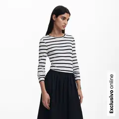 DESIGUAL - Vestido Mujer Largo de Rayas de Algodón