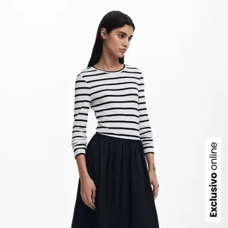 DESIGUAL - Vestido Mujer Largo de Rayas de Algodón