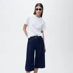 MANGO - Camiseta Mujer con Ojalillo Manga corta de Algodón