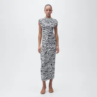 MANGO - Vestido Mujer Medio Animal print