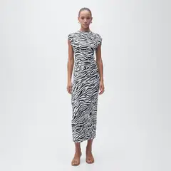 MANGO - Vestido Mujer Medio Animal print