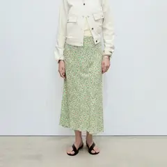 MANGO - Falda Midi Mujer de Flores