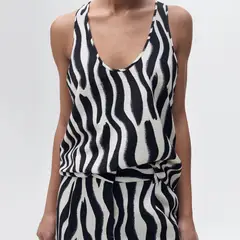 MANGO - Top esqueleto Mujer Animal print Sin mangas