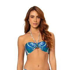 ONDA DE MAR - Top de vestido de baño Cloe strapless con estampado
