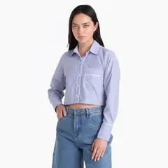 SYBILLA - Camisa Mujer Manga larga de Algodón