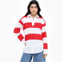 SYBILLA - Buzo Mujer de Rayas de Algodón