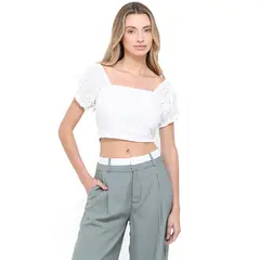 SYBILLA - Top Mujer Manga corta de Algodón