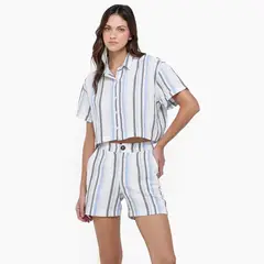 SYBILLA - Short Mujer Tiro alto de Algodón