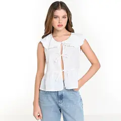 SYBILLA - Top Mujer Sin mangas de Algodón