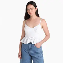 SYBILLA - Top Mujer Sin mangas de Algodón