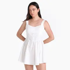 SYBILLA - Vestido Corto Mujer de Algodón