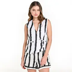 SYBILLA - Blusa Mujer Sin mangas de Algodón