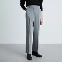 MANGO - Pantalón Recto Mujer Tiro medio