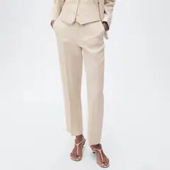 MANGO - Pantalón Recto Mujer Tiro alto