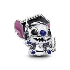 PANDORA - Charm Graduación Stitch de Disney Plata Esterlina