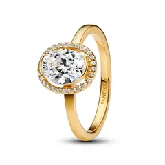 PANDORA - Anillo Halo Ovalado Brillante Recubrimiento en Oro