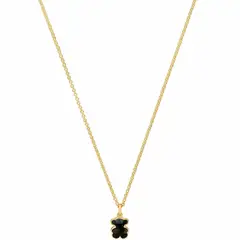 TOUS - Collar corto con baño de oro 18 kt sobre plata y motivo oso en ónix Icon Color