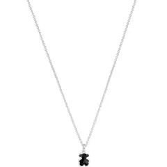 TOUS - Collar corto de plata y motivo oso en ónix Icon Color