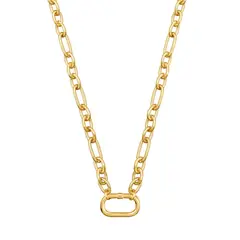 TOUS - Collar corto con baño de oro 18 kt sobre plata y anilla Hold Oval
