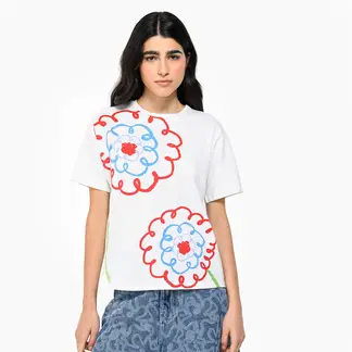 SIXXTA X SYBILLA - Camiseta Mujer con Estampado Manga corta de Algodón