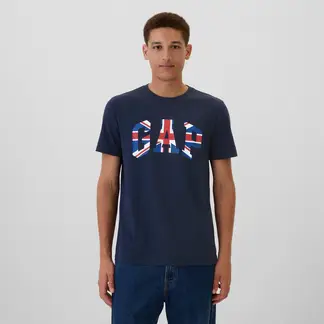 GAP - Camiseta Hombre Manga Corta con Logo de Algodón