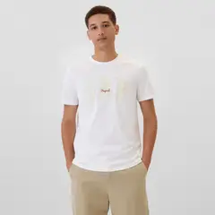 GAP - Camiseta Hombre Manga corta con Logo de Algodón