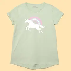YAMP - Camiseta para Niña con Estampado Manga corta de Algodón