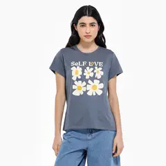 SYBILLA - Camiseta Mujer Manga corta de Algodón