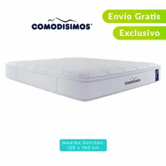 COMODISIMOS - Colchón Semidoble Firmeza Suave Ortopédico Resortado con Pillow Línea Access 120 x 190 cm + Almohada + Protector
