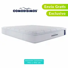 COMODISIMOS - Colchón Doble Firmeza Suave Ortopédico Resortado con Pillow Línea Access 140 x 190 cm + 2 Almohada + Protector