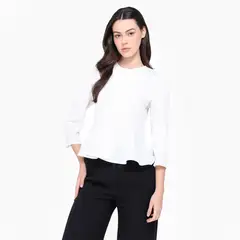 BASEMENT - Camisa Mujer Manga corta globo de Algodón
