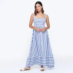BASEMENT - Vestido Mujer Largo de Rayas