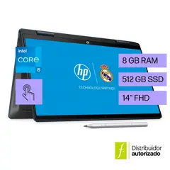 HP - Portátil 2 en 1 Pavilion x360 táctil 14-ek1011la | Intel core i5 | 8GB RAM | 512GB SSD Almacenamiento | Windows 11 Home | 14 pulgadas | 14-ek1011la | Computador portátil