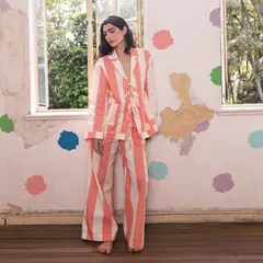 SIXXTA X SYBILLA - Conjunto de pijama con pantalón Mujer Largo Manga larga de Algodón