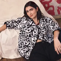 SIXXTA X SYBILLA - Chaqueta Mujer con Estampado Oversize