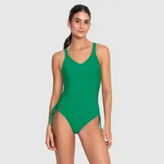 LEONISA - Vestido de baño enterizo graduable en piernas